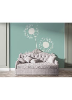 اشتري White Dandelion Plant Fabric Wallpaper Covers An Area ​​Up To 4.2Mx3M With Adhesive And Smoothing Tool في مصر