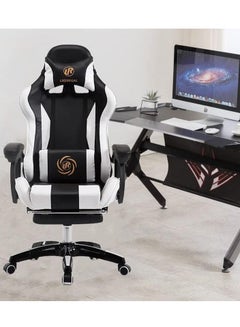Buy Gaming Chair Racing Chair Video Gaming Chair Home Computer Chair for Internet Cafe Athletic Anchor (Black&White) in Saudi Arabia