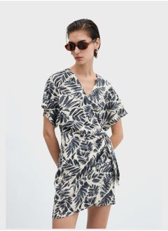 Buy Floral Print Wrap Dress in Saudi Arabia