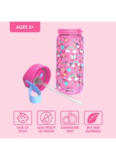 Buy Kids Water Bottle New And Improved 2023 Leak Proof, Bpa - Free 15 Oz. Cup For Toddlers And Children Flip - Up Safe - Sip Straw For School, Sports, Daycare, Camp And More (Rainbows And Butterflies) in UAE