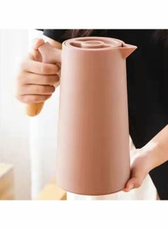 Buy Rouge powder  Coffee Carafe Jug, Thermos Insulated Flask Glass Inner, Hot Tea Coffee, with Simple Safety Push Button, Nonslip Bottom Kitchen Gift ,1L in UAE