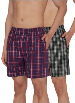 Buy IntelliEaze Super Combed Cotton Boxer Shorts for mens pack of 2 in UAE