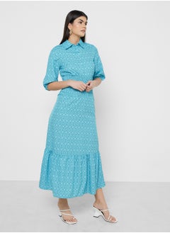 Buy Shirt Dress With Ruched Waist in UAE