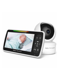 Buy COOLBABY 5 Inch Wireless Baby Monitor Pan Tilt Zoom Remote Baby Camera Room Temperature Detection Two Way Intercom lullaby Monitor in UAE