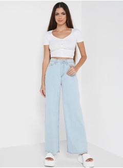 Buy High Waist Straight Jeans in Saudi Arabia