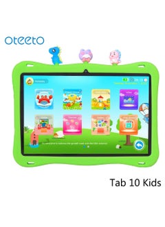 Buy Oteeto Tab 10 Kids Tablet With 10.1 Inch Display 6GB RAM 128 GB ROM 8000 mAh Battery 5.0MP Front and 8.0 Rear Camera Green in UAE