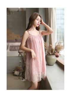 Buy Sheer Lace Sling Pajamas Nightdress Set in UAE