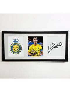 Buy Cristiano Ronaldo Autographed Framed Poster 50x23cm - CR7 -Football Memorabilia, Soccer Collectible, Gift for Fans in UAE