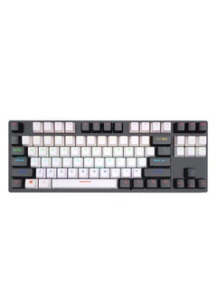 Buy Mechanical Keyboard 87 Keys Suspended Translucent Keycaps Red Switch Colorful Backlit USB Wired Gaming Keyboard - White/Black in UAE