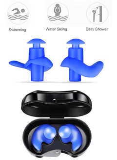Buy Premium Quality Silicone Swimming Ear Plugs for Swimming, Snorkeling, Scuba Diving, Showering, Surfing and Other Water Sports, Suitable for Kids and Adults, 2 Pcs Swimming Earplugs With Storing Case in Saudi Arabia