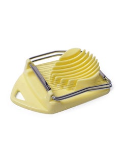 اشتري 2-In-1 Egg Slicer Stainless Steel In Plastic Frame Yellow في الامارات