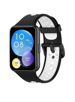 Buy Silicone Strap Compatible with HUAWEI Watch Fit 2 Active/Classic/Elegant, Two-color Sport Band Breathable Ultra-light Waterproof Durable Adjustable Replacement Wristband for Fit2 in Egypt