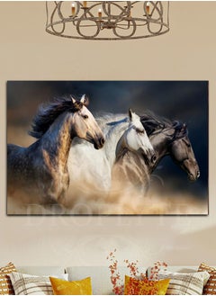 اشتري Beautiful 3 Horses Decorative Wall Art Wall Decor Card Board MDF Home Decor 60CM x 40CM في السعودية