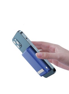اشتري 8000.0 mAh Fast Magnetic Wireless Portable Power Bank Charger for Apple iPhone 12 Series Bule/Black في الامارات