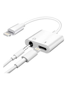 Buy 2 In 1 3.5 mm Headphone Jack And Lightning Charging Adapter For Apple iPhone/iPad in UAE