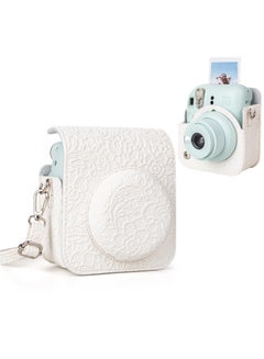 اشتري Case for Fuji Instax Mini 12/Polaroid Mini 12, PU Leather Protective Case for Fujifilm Instax Mini 12 Instant Camera, Removable Case with Adjustable Shoulder Strap (White) في السعودية