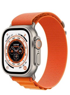 Buy For Apple Watch Series 8 (45mm) & Apple Watch Ultra (49mm) Nylon Sport Replacement Strap Bands With Adjustable Closure - Orange in Egypt