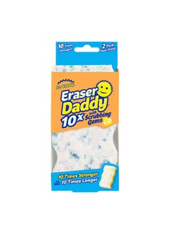 اشتري Eraser Daddy Dual Sided Sponge - 10x More Durable Than Traditional Erasers with Scrubbing Gems - Removes Dirt, Scuffs & Stains - Water Activated Sponge Eraser, Set Of 2 في الامارات