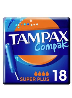Buy Tampax Compak Tampons, Super Plus With Applicator, 18 Tampons in Saudi Arabia