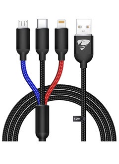 اشتري USB Cable 3 in 1 Multi Charging Cable IP Cable USB Type C Cable Micro USB Cable, Fast Charging Cord Compatible with iPhone 13 12 11 Galaxy S20 S10 S9 S8 S7 Micro usb Android في الامارات