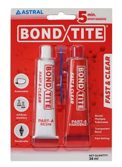 Buy Astral Bondtite Fast And Clear High Strength, Two-Component, Transparent Epoxy Adhesive in UAE