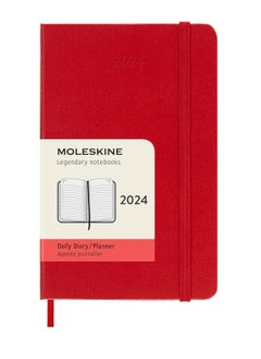 اشتري Moleskine 2024 Daily Planner, 12M, Pocket, Scarlet Red, Hard Cover (9x14cm) في الامارات