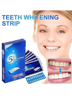 Buy 5D White Teeth Whitening Strips Oral Hygiene Care Strip for false Teeth Dental Bleaching System Gel （7 Sets） in UAE