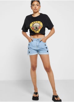 Buy Embroidered Denim Shorts in Saudi Arabia