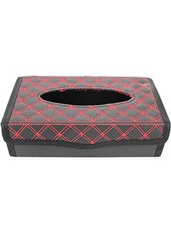 Buy Car Luxury Tissue Holder, For Cars and Trucks, Black Leather with Premium Red beaded shapes - black & red in Egypt