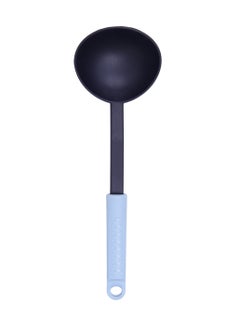 Buy Soft  Nylon Ladle Spoon with Silicone Handle, Heat Resistance, Non Stick Flexible Ladle-Black & Light Grey BC-329 in Saudi Arabia