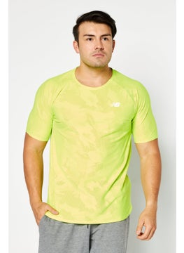 Buy Men Sportswear Fit Running T-Shirt, Lime Green in UAE