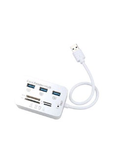 اشتري محول USB Hub 7 في 1 وقارئ بطاقة ذاكرة SD ومحور 3 منافذ USB في السعودية