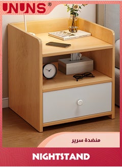 اشتري Beside Table Nightstand,Sturdy Wood Nightstand With Storage Drawer And Shelf,Modern End Table Bedside Table For Bedroom,Dorm,Small Spaces في السعودية