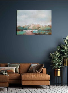 Buy Framed Canvas Wall Art Stretched Over Wooden Frame, Colorful Landscape Orientation Oil Painting, For Home, Living Room, Office Decor in Saudi Arabia