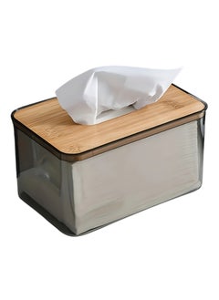 Buy Bamboo Tissue Box with Lid, Wooden Tissue Boxes for Home and Office Use, Large Size in Egypt