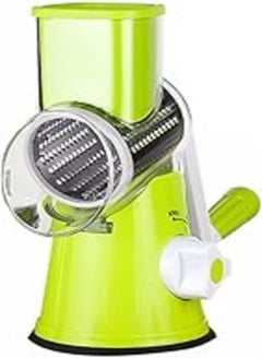 Buy generic Cheese Grater Manual Rotary Vegetable Slicer Fruit Chopper Roller Grater with 3 Stainless Steel Rotary Set Green in Egypt