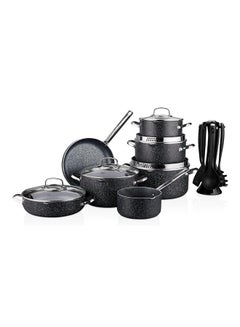 Buy Korkmaz Galaksi 3Xl 18 Pcs Cookware Set | Granite Cookware Sets | Induction Base Cookware Pots And Pans Set in UAE