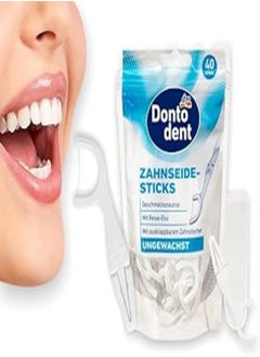 اشتري Dontodent Dental Floss Sticks Duo Function: Dental Floss Stick and fold-Out Toothpick ,40 Pieces في مصر