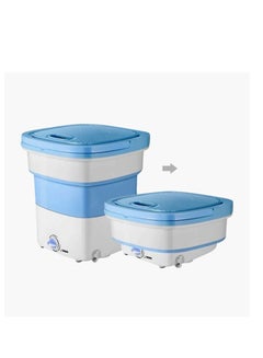 Buy Aiwanto Washing Machine Laundry Machine Foldable Travel Mini Washing Machine Bucket Small Cloth Baby Cloth Washing Machine (Blue) in UAE
