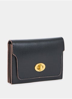 Buy Solid Multi Pocket Wallet with Turn Lock in Saudi Arabia