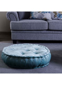 Buy Taj Velvet Round Floor Cushion 80cm Dia x 20cm - Mint in UAE