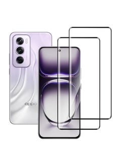 Buy Tempered Glass Screen Protector for OPPO Reno 12/Reno 12 Pro, 3D Full Coverage, Curved Edge, 2 Pack in UAE