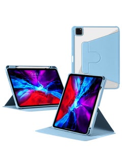 اشتري غطاء حماية، غطاء حامل واقٍ لجهاز Apple iPad Pro 11 بوصة (2018/2020/2021/2022) الجيل مع حامل أقلام، [يدعم شحن قلم Apple ومعرف اللمس]، دوران 360 درجة مع خاصية النوم/الاستيقاظ التلقائي في الامارات