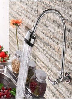 Buy AKDC 360 Rotatable Kitchen Bar Bathroom Sink Faucet Single Cold Water Flexible Neck Laundry Room Garden Outdoor Application Faucets Tap in UAE