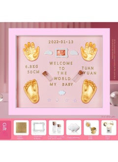 اشتري Newborn Baby Baby One Year Old Commemorative Full Moon Gift Handprint Inkpad Photo Frame في الامارات