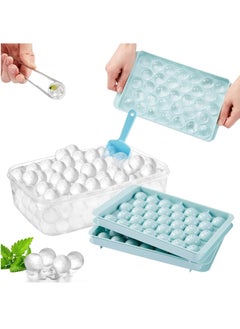 Buy Round Ice Cube Tray with Lid Ice Ball Maker Mold for Freezer with Container Mini Circle Ice Cube Tray Making Sphere Ice Chilling Soda Pop Tea Coffee in Saudi Arabia