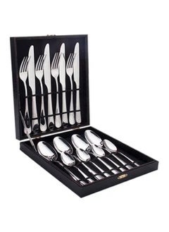 Buy 16-Piece Stainless Steel Cutlery Spoon Fork And Knife Set in UAE