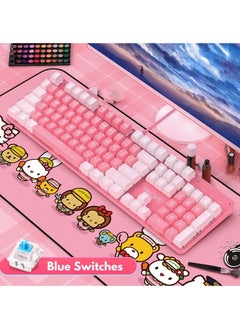 اشتري USB Wired Mechanical Keyboard With Backlit Blue Switches For Gaming Home Office ZK4 Summoner في الامارات