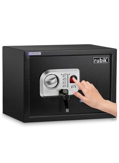 اشتري Biometric Fingerprint Safe Box with Digital Keypad and Key Lock, A4 Documents Size for Cash Jewelry Passports RBFPN25 (6kg, 25x35x25cm) Black في الامارات