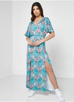 اشتري Printed Dress With Slit في الامارات